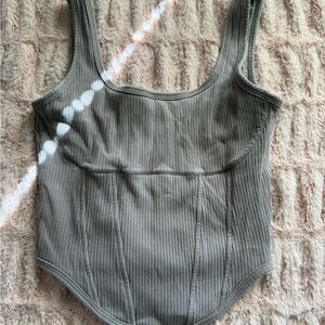 Taupe Ribbed Women's Top